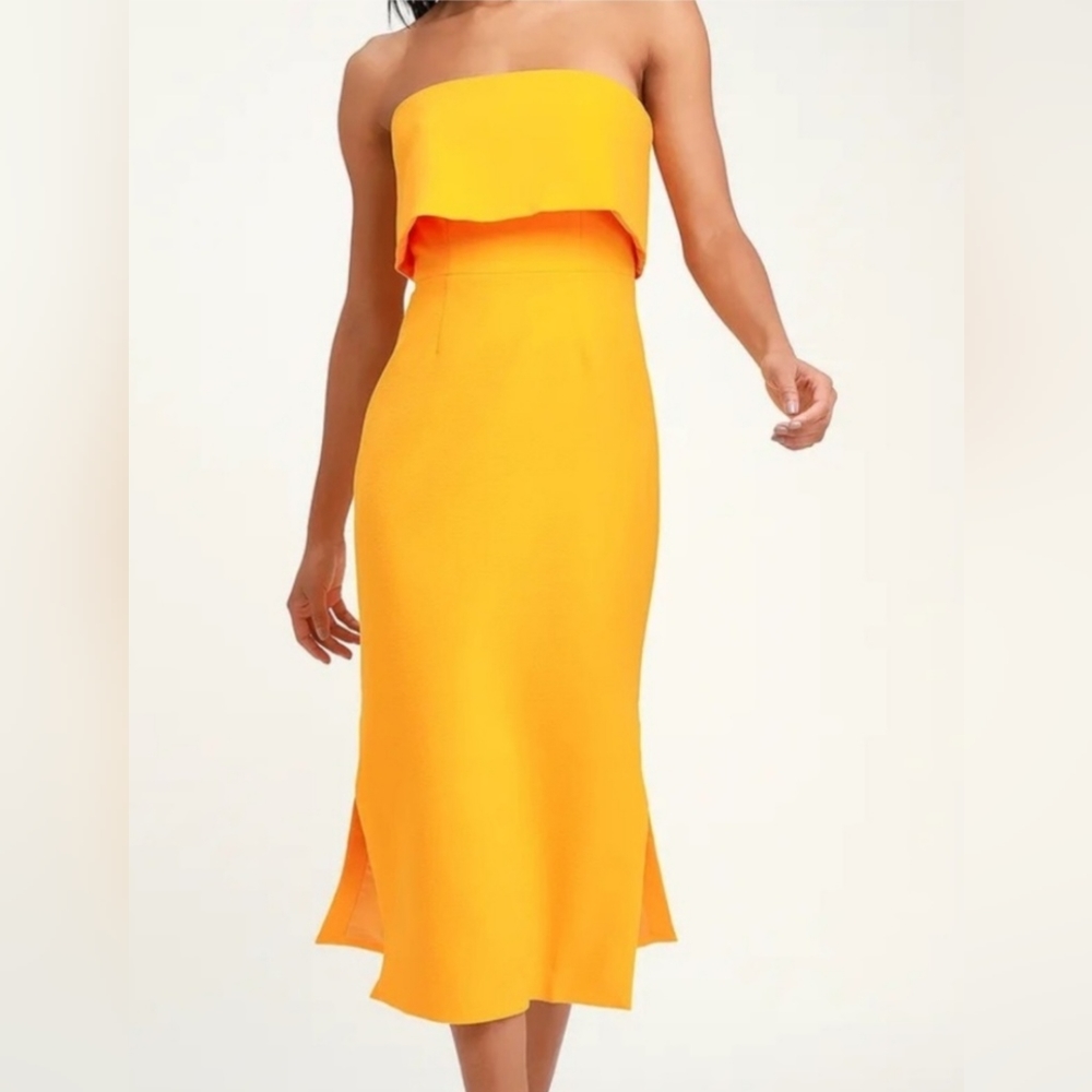 C/MEO Entice Golden Yellow Strapless Dress. Size Small/ US 4.